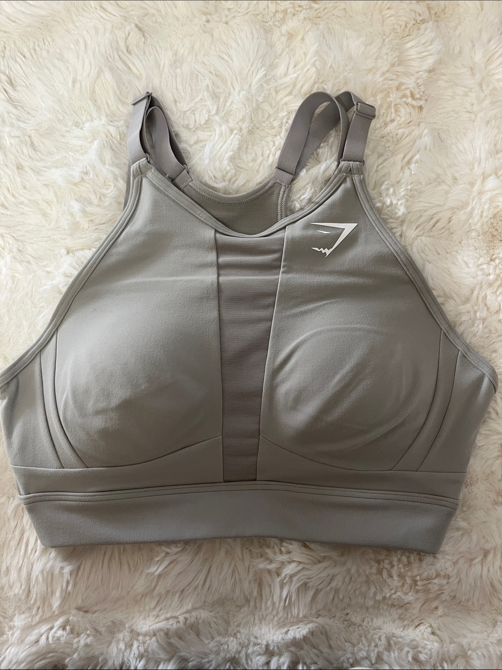 Gymshark High Neck Sports Bra in Light Gray